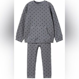 Zara kids girls PREMIUM WAFFLE-KNIT SET. Grey and Black, Size 3-4T